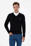 USPA Men Jumper V/Neck Black VR046 USPJR385 US POLO ASSN.