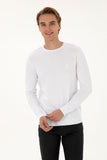 USPA Men Jumper Round/Neck White VR013 USPJR407 US POLO ASSN.