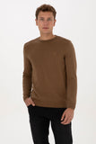 USPA Men Jumper R/Neck Khaki Melange VR125 USPJR386 US POLO ASSN.