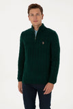 USPA Men Jumper Half Zipper Drak Green VR079 USPJR387 US POLO ASSN.