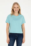 USPA Women T-Shirt Round Neck Sleeveless Mint VR090 USTSW036