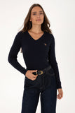 USPA Women Jumper V/Neck Navy VR033 USPJR389 US POLO ASSN.