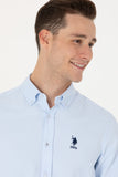 USPA Shirt Men Light Blue VR003 USPSH322 Full Sleeve US Polo Assn. USPA