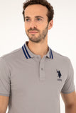 USPA Men Polo Shirt USPA Big Logo Dark Grey VR080 USPOM270 US POLO ASSN.