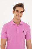 USPA Polo Shirt Men Violet VR037 USPOM217 Single Color Horse US Polo Assn.