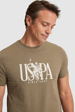 USPA Men Polo T-Shirt USPA Khaki VR027 USTSM075 US Polo Assn.