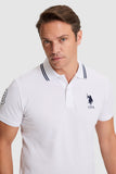 USPA Men Polo Shirt BP#3 USPA White VR013 USPOM352 US Polo Assn.