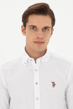 US Polo Assn. Men Shirt Slim Full Sleeve White VR013 USPSH330 USPA