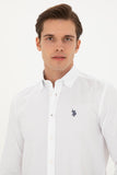 US Polo Assn. Men Shirt Slim Full Sleeve White VR013 USPSH315 USPA