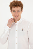 US Polo Assn. Men Shirt Slim Full Sleeve White VR013 USPSH344 USPA