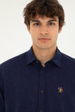 USPA Shirt Men Navy VR033 USPSH309 Custom Full Sleeve US Polo Assn.