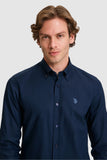USPA Men Shirt Cedro S F/S Navy VR033 USPSH377 US Polo Assn.