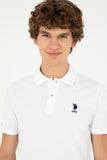 USPA Polo Shirt Men White VR013 USPOM259 USPA LOGO US POLO ASSN.