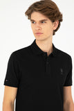 USPA Polo Shirt Men Black VR046 USPOM260 USPA LOGO US POLO ASSN.