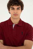 USPA Polo Shirt Men Bordeaux VR014 USPOM246 USPA LOGO US POLO ASSN.