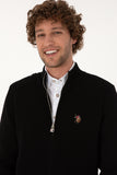 USPA Men Cardigan Zipper Black VR046 USPCN082 US POLO ASSN.