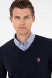 USPA Men Jumper V/Neck Navy VR033 USPJR372 US POLO ASSN.