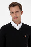 USPA Men Jumper V/Neck Black VR046 USPJR385 US POLO ASSN.
