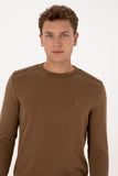 USPA Men Jumper R/Neck Khaki Melange VR125 USPJR386 US POLO ASSN.