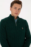 USPA Men Jumper Half Zipper Drak Green VR079 USPJR387 US POLO ASSN.