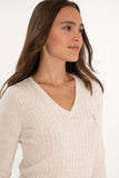 USPA Women Jumper V/Neck Cream VR159 USPJR409 US POLO ASSN.