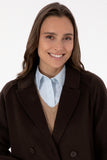 USPA Women Wool Coat F/S Dark Brown VR084 USPJK177 US POLO ASSN.