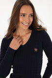 USPA Women Jumper V/Neck Navy VR033 USPJR389 US POLO ASSN.