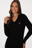 USPA Women Jumper V/Neck Black VR046 USPJR388 US POLO ASSN.