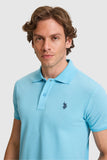 USPA Men Polo Shirt SCH Aqua VR007 USPOM338 US Polo Assn.