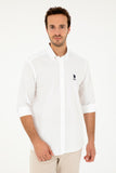 USPA Shirt Men White VR013 USPSH319 Regular Full Sleeve US Polo Assn.