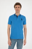 USPA Polo Shirt  Men Sax VR045 USPOM220 Big Pony Logo Number 3 US Polo Assn.