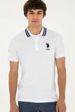 USPA Men Polo Shirt USPA Big Logo White VR013 USPOM269 US POLO ASSN.