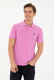 USPA Polo Shirt Men Violet VR037 USPOM217 Single Color Horse US Polo Assn.