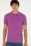 USPA Polo Shirt Men Purple VR038 USPOM216 Single Color Horse US Polo Assn.