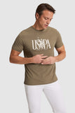 USPA Men Polo T-Shirt USPA Khaki VR027 USTSM075 US Polo Assn.
