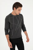 USPA Men Jumper R/Neck Abstract Anthracite VR006 USPJR354 US POLO ASSN.