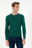 USPA Men Jumper R/Neck Boxes VR079 Dark Green USPJR355 US POLO ASSN.