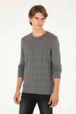 USPA M Jumper R/Neck Boxes Grey Mélange VR086 USPJR356 US POLO ASSN.