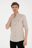 US Polo Assn. Khaki Men Shirt VR027 USPSH320 USPA