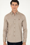 USPA Men Shirt  Cedro S F/S Khaki VR027 USPSH369 US Polo Assn.