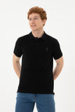 USPA Polo Shirt Men Black VR046 USPOM255 USPA LOGO US POLO ASSN.