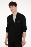 USPA Men Cardigan Zipper Black VR046 USPCN078 US POLO ASSN.