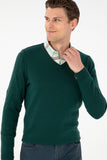 USPA Men Jumper V/Neck Green VR054 USPJR374 US POLO ASSN.