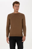 USPA Men Jumper R/Neck Khaki Melange VR125 USPJR386 US POLO ASSN.