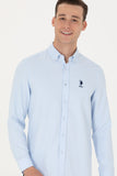 USPA Shirt Men Light Blue VR003 USPSH322 Full Sleeve US Polo Assn. USPA