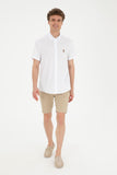 USPA Shirt Men White VR013 USPSH318 Regular Half Sleeve US Polo Assn. USPA