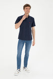 USPA Shirt Men Navy VR033 USPSH335 Regular Half Sleeve US Polo Assn.