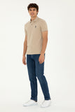 USPA Polo Shirt Men Light Khaki VR183 USPOM240 USPA LOGO US Polo Assn.