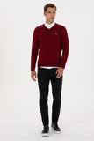 USPA Men Jumper V/Neck Bordeaux VR014 USPJR393 US POLO ASSN.