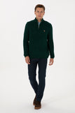 USPA Men Jumper Half Zipper Drak Green VR079 USPJR387 US POLO ASSN.